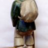 Festett fiú-leány szobor páros Németországból természetes keményfa kézműves munka.