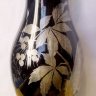 Ezüst festésű antik váza sassal, és virágos motívumokkal, Muránói üvegből tökéletes állapotban.