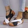Sandals Womens Summer Plus Size Fish Mouth Cross Platform Thick Bottom Velcro Womens Sandals