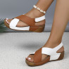 Sandals Womens Summer Plus Size Fish Mouth Cross Platform Thick Bottom Velcro Womens Sandals
