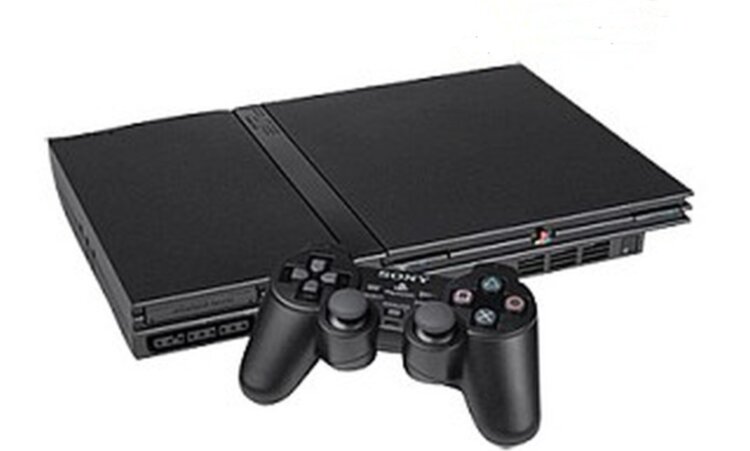Playstation2 Slim játékkonzol, tartozékokkal, nem chippelt ajándék játékkal.