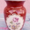 Kivételes szépségű Oscar Schlegelmilch rózsás porcelán váza 19. század közepe.