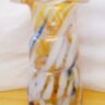Fodros szájú Muránói Splatter Art Glass váza 1930-1940-es évek ritkaság a vitrinedbe.