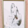 Tojásból megszülető Vénusz, Hevesi József grafikája, plexivel védett ezüst színű fakeretben.