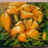 Orange flovers by Sandra, modern impresszionista stílusú feszített olaj-vászon festmény