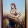 Marokszedő leány biedermeier stílusú olaj-vászon festmény keretezve.