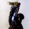 Fekete hattyú fekete kerámia asztali lámpa, kifogástalan működőképes állapotban.