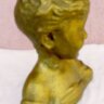 Nevető gyermek terrakotta mellszobor, egyedi antik műtárgy ritkaság.