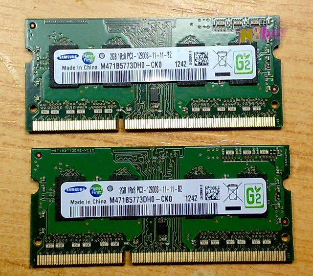 Samsung 2X2GB 1Rx8 PC3-12800S, DDR3 1600Mhz, duál kit újszerű állapotban