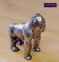Miniatűr figura ónból, ezüst hátú gorilla